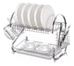 Oryx Double Tier Chrome Dish Drainer with Tray 0