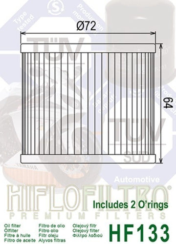 Filtro Aceite Hiflo Hf 133 Suzuki Gsx 750 Gs 500 Motoshop16 1