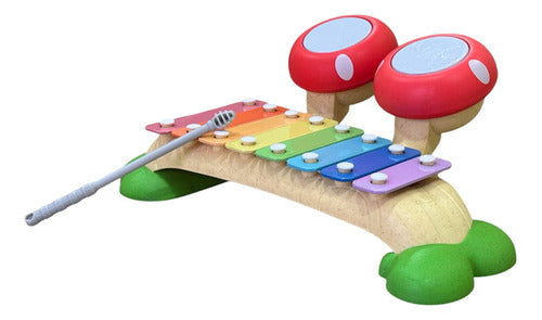 Piano Xilofone Infantil  2x1 Com Tambor Cogumelo -zippy Toys 2