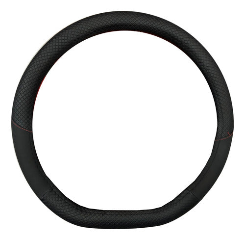 Iael Black Combined Flat Base Steering Wheel Cover 38cm 0