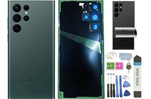 HXHN Galaxy S22 Ultra Back Glass Replacement - Green 0