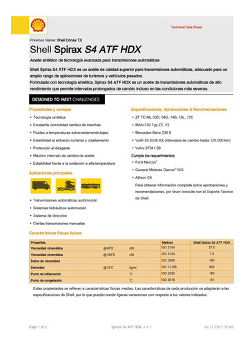 Shell Aceite Hidráulico Spirax S4 Atf Hdx X 1 Lt. 2