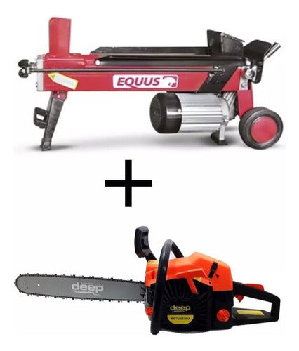 Equus Log Splitter 7 Ton + 52CC Chainsaw - Tyt 0