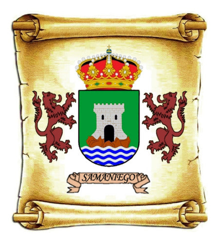 Samaniego - Escudo Del Apellido - Heráldica - Lámina 45x30cm 0