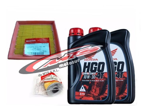 Honda Kit Service Tornado Original Air Oil Filters and HGO 10W30 Oil 1