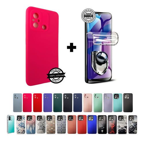 Case + Hydrogel Protector for Redmi 12C - Silicone Cover 0