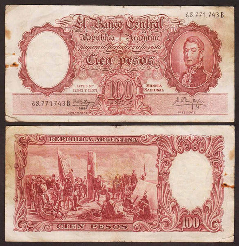 Eb+ Argentina 100 Pesos (1960) Serie B 0