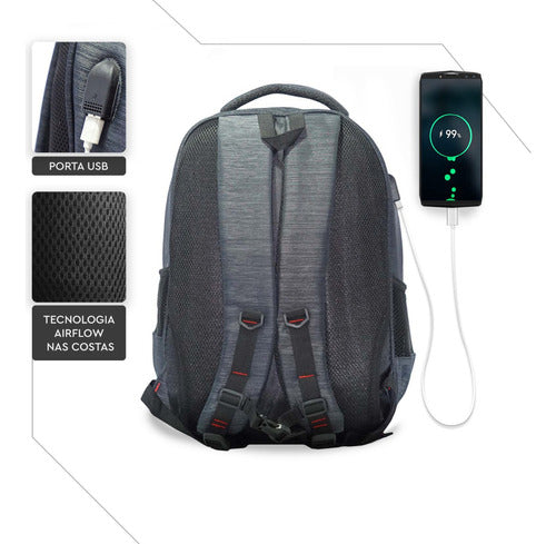 Travel Blue Urban 17' Notebook Tablet Backpack with USB and Waterproof Features 5