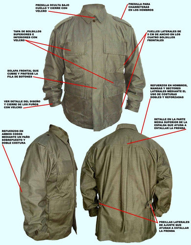 Producto De Fabricación Propia Military Green Jacket Army Model - All Sizes 3