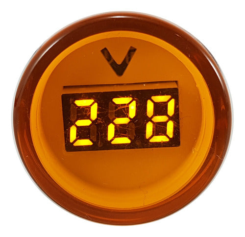 Round 22mm Yellow Panel Voltage Meter Voltimeter 0