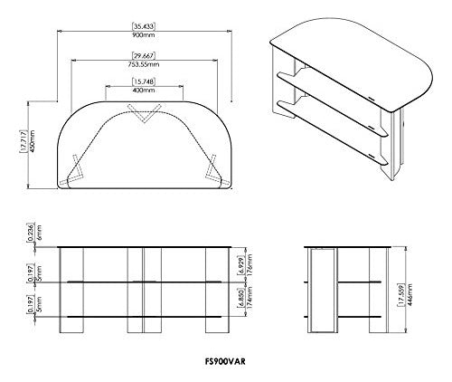 Avf Fs900varwba Varano Corner Tv Stand Nogal Y Vidrio Negro 1