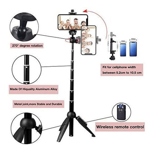 Bluehorn Selfie Stick Aluminum Alloy 40'' + Remote Shutter 1