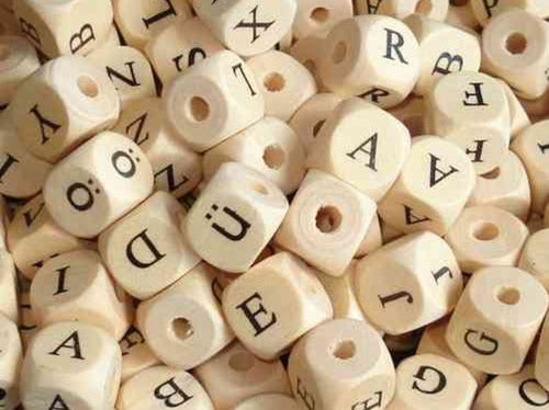 50 Assorted Wooden Cube Letters 1cm 0