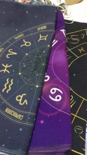 Tarot Cloth (Astrological Wheel) + Bag for Cards 0