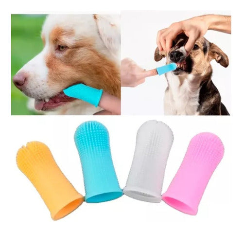 MYM Silicone Dog Finger Toothbrushes - Pack of 4 1