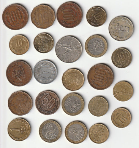 M618 Chile Lot of 24 Excellent Coins for Classification 1