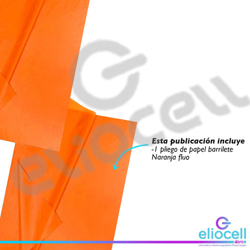 Mil28 Papel Seda Barrilete Fluo Naranja 2