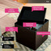 Foldable Ottoman Storage Bench in Faux Leather Vs Designs 38x38x38cm Decohoy 2