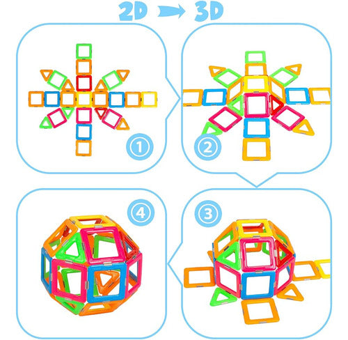 Idoot 68pcs Azulejos Magnéticos Compatibles Bloques De Const 4