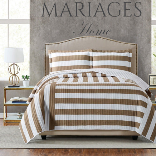 Mariages Home Reversible Quilt Cover + Pillowcases Queen Barcelona D4 0