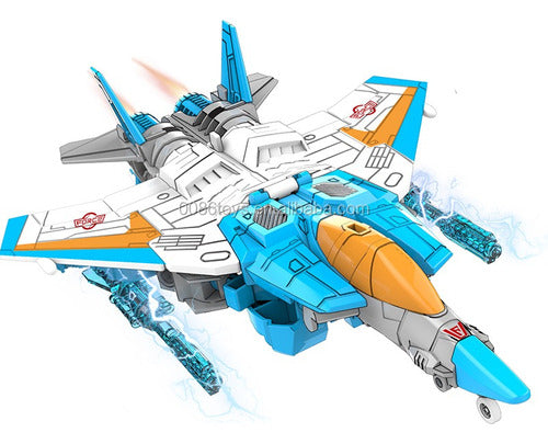 Conversion Robot Transforms into Star Blue Warplane 0