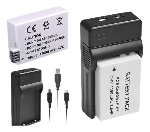 Canon LP-E8 2 X Battery + Charger for Rebel T2 T3i T2i Kiss 0