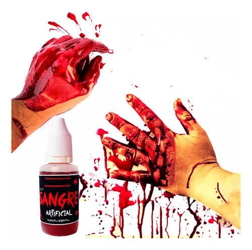 Tienda de fiesta 10 Maquillaje Artistico Halloween Sangre Falsa Liquida 20 Ml 1