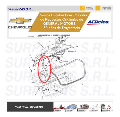 Bisagra Baul Izq Cruze 4p 20/ Chevrolet 3c Original 2