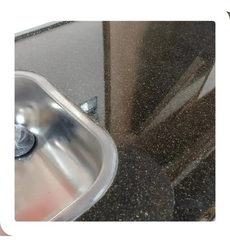 1.00 Meters Synthetic Granite Countertop with Stainless Steel Sink 0