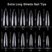 AddFavor 600pcs Clear Long Stiletto Nail Tips Full Cover 2