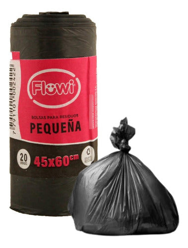 Flowi 300 Trash Bags 45x60 Black Reinforced Base Spill Proof 0