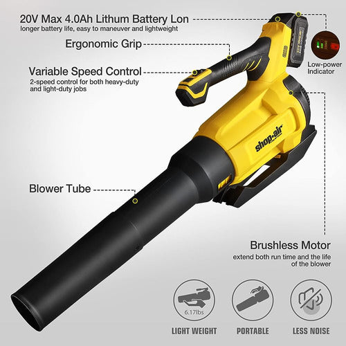 SHOP·AIR Wireless Leaf Blower AIR 20V, Brushless Blower 1