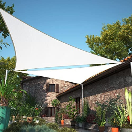 Toldo Vela Sombra Viento Granizo C/uv 5*5*5 Triangulo Blanco 3