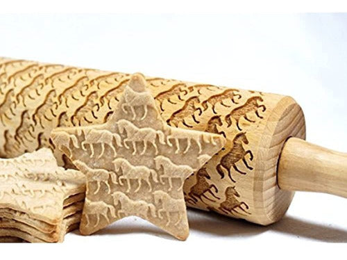 Stodola 16.9-Inch Decorative Horse Pattern Rolling Pin 1