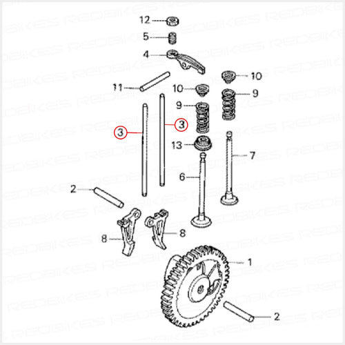 Varilla Empuje Arbol Levas Honda Gx 22 Umk 431 Original Pf 1