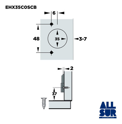 Eurohard Soft Close Hinge C0 Kitchen Furniture 35mm - 4 Units 1