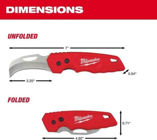 Navaja Plegable Curva Acero Inoxidable Milwaukee 48-22-1525 4