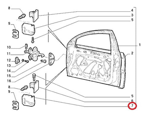 Fiat Front Left Door Hinge for Marea and Brava Models 1