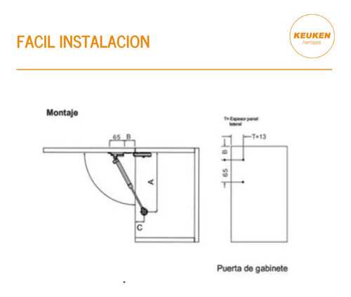 Pistón A Gas Cierre Suave 150n Puerta Elevable  Hafele 4