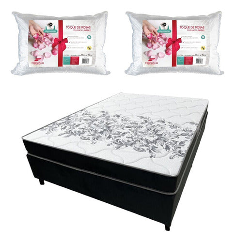 Gazin Sommier 2 Plazas De Espuma + 2 Almohadas De Espuma De Regalo 0