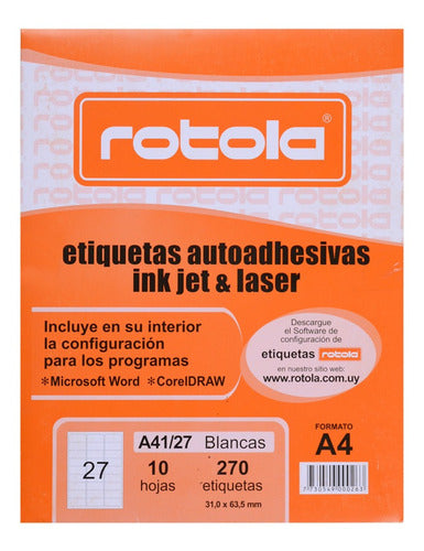 E-tiqueta A41/27 Sticker Labels 31.0x63.5 mm - 270 Units 1