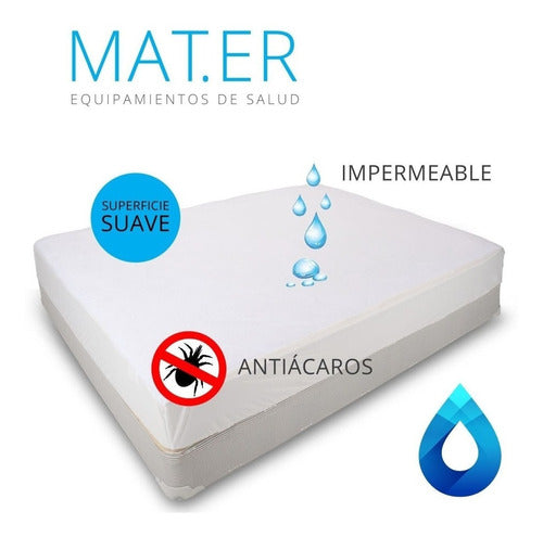 Mat.er Equipamientos Protector Funda Cubrecolchon Impermeable Reforzada 2 1/2 Pz 3