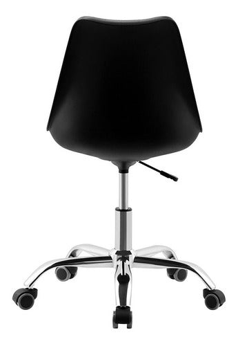 Vonne Black Tulip Office Chair with Wheels - Synthetic Leather 1