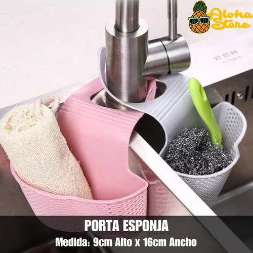 Aloha Porta Esponja Organizador Bacha Con Abrojo Cocina Bacha 1