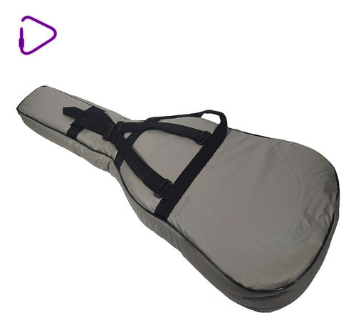 Padded Classical Creole Guitar Case in Grey Faux Leather 1