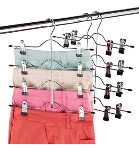 Zober Space-Saving Hanger for 4 Pants, Skirts, or Ties 0