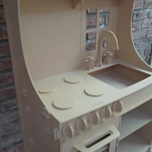 Cocina Infantil Cocinita De Juguete Fibro Facil Mdf 2