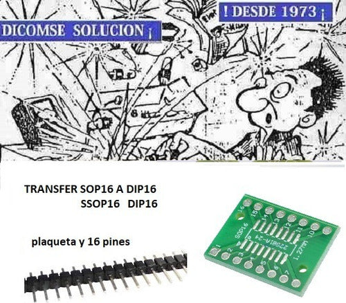 Comercial IC S.A Adaptador SOP16 SOIC16 TSSOP16 A DIP16 Con Pin 15x21 Milime 0