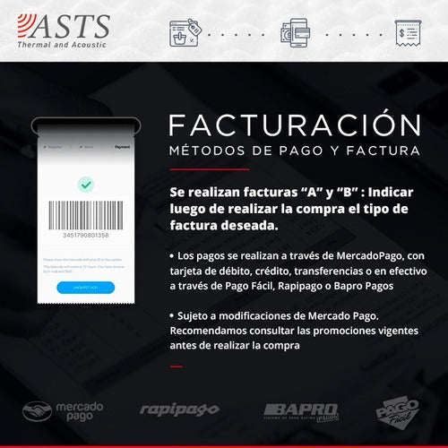 Cinta Aluminizada Adhesiva Asts 7.5 Cm 50 Metros 38 Micrones 6