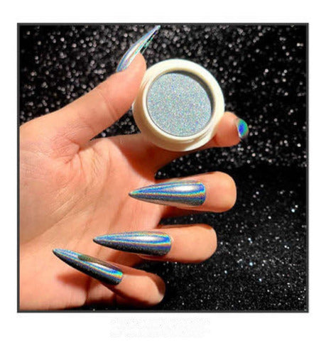 2-in-1 Solid Holographic Nail Decoration Combo 4